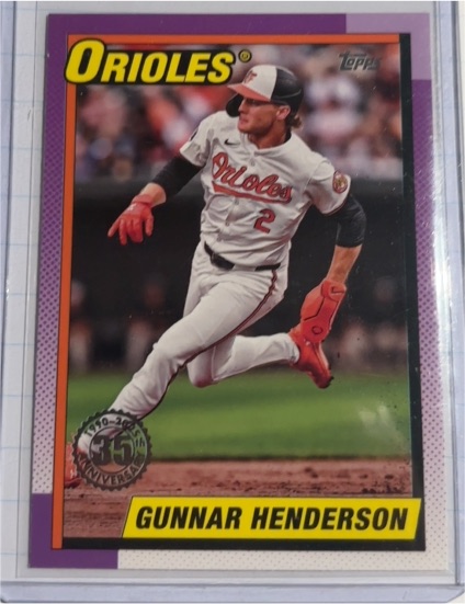 2025 Topps Series 1 #T90-32 Gunnar Henderson 1990 Topps 35th Anniversary Orioles — front