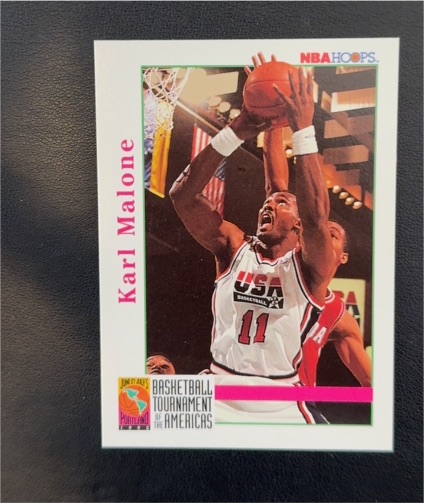 1992-93 NBA Hoops #343 Karl Malone USA Basketball Tournament of the Americas — front