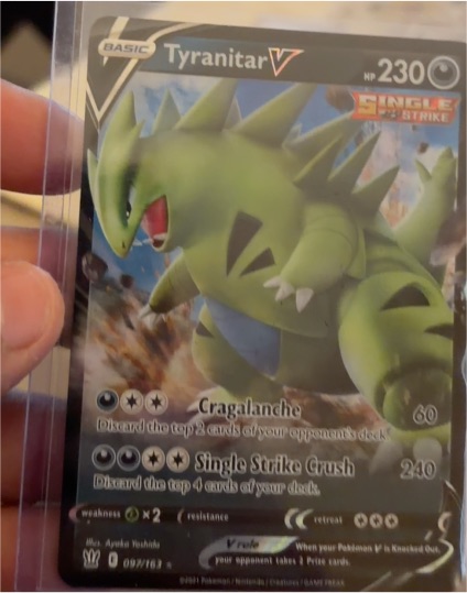 2021 Pokémon Sword & Shield Battle Styles #097 Tyranitar V — front
