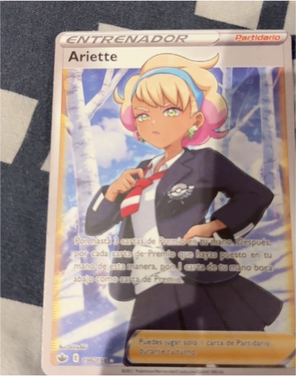 Pokémon Spanish Ariette Partidario Trainer Card — front