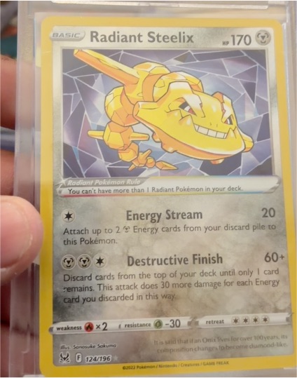 2022 Pokemon Sword & Shield Lost Origin #124 Radiant Steelix — front