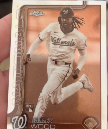 2025 Topps Chrome #132 James Wood Sepia Refractor Rookie — front