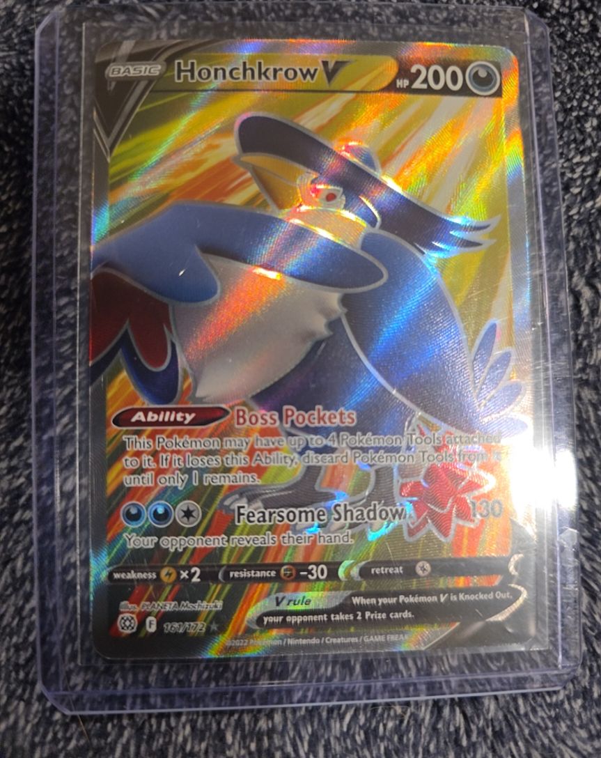 2022 Pokémon Brilliant Stars #161 Honchkrow V — front