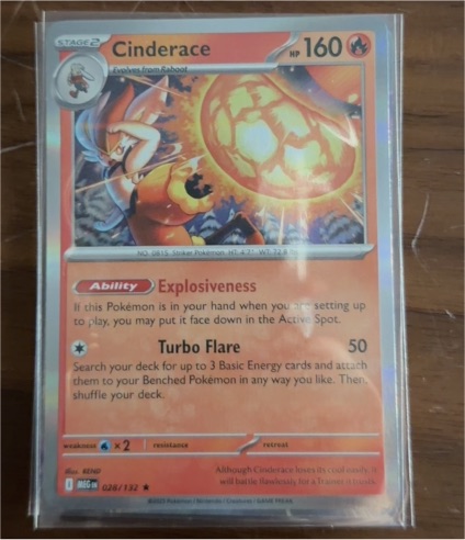 2020 Pokémon ME01: Mega Evolution #028 Cinderace — front