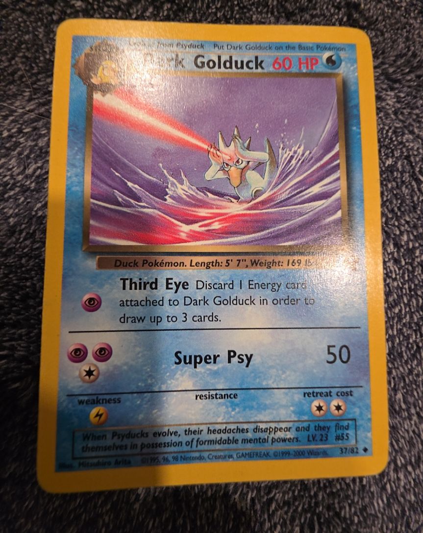 1999 Pokémon Team Rocket #37 Dark Golduck — front