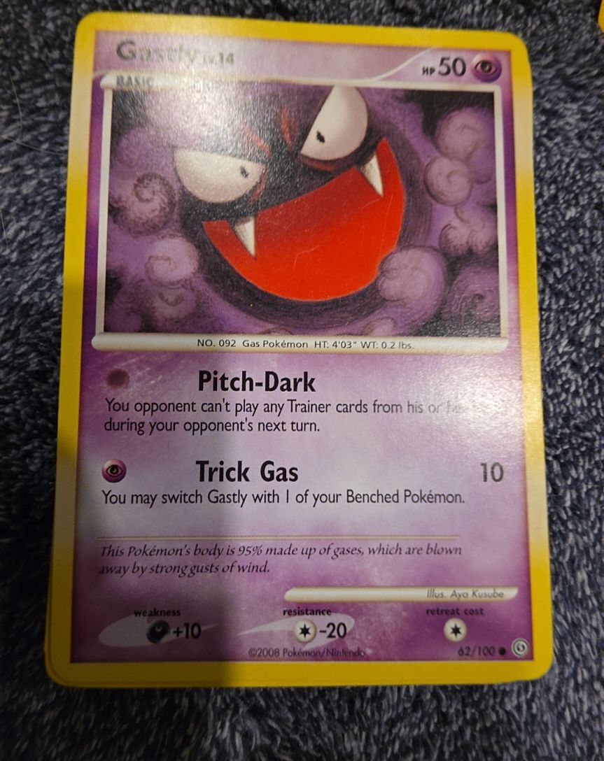 2008 Pokémon Stormfront #62 Gastly — front