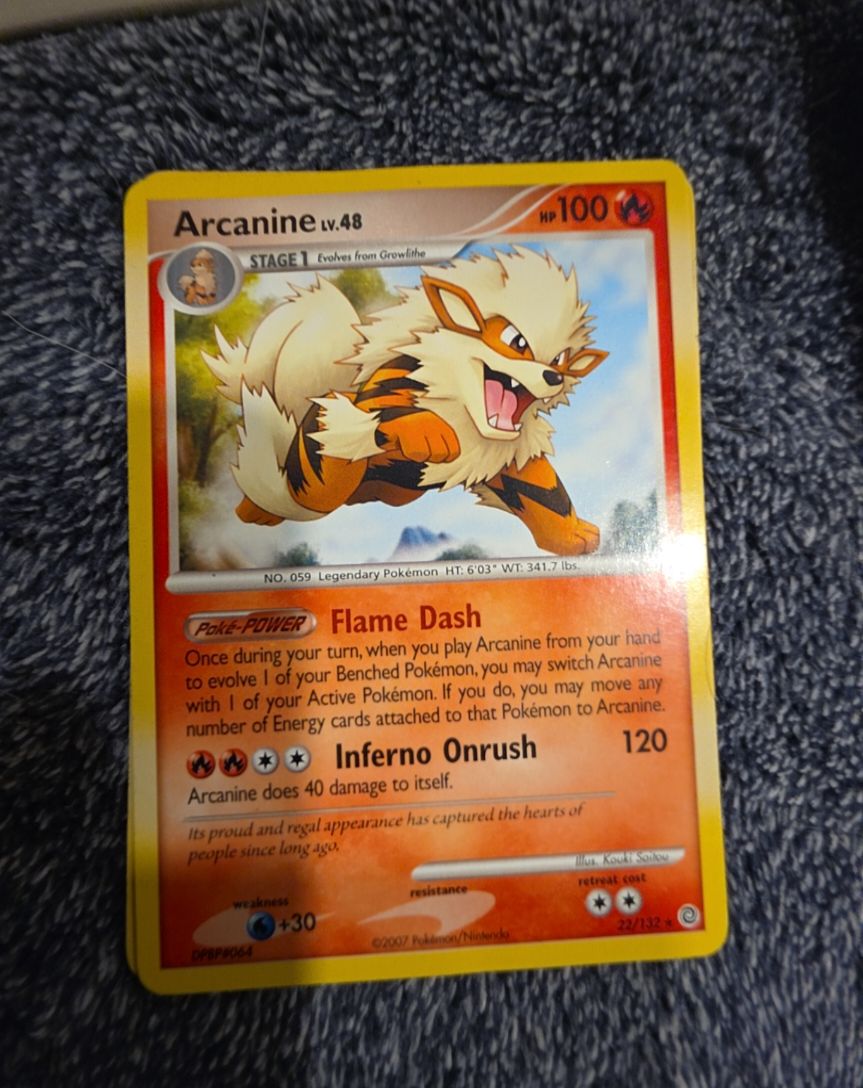 2007 Pokémon Diamond & Pearl Secret Wonders #22 Arcanine — front