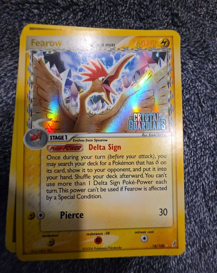 2006 Pokemon EX Crystal Guardians #18 Fearow (Delta Species) — front