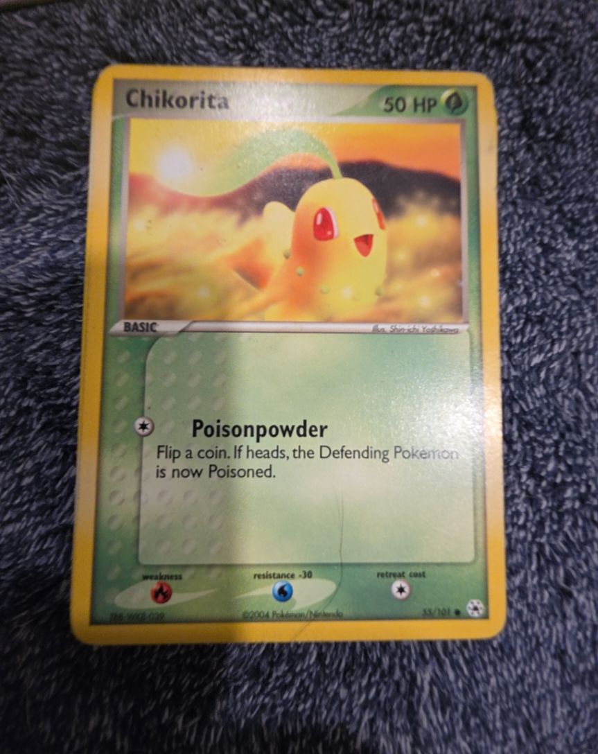 2004 Pokémon Hidden Legends #55 Chikorita — front