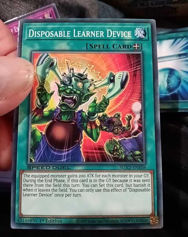 2020 Yu-Gi-Oh! Speed Duel GX Midterm Paradox #SGX2-ENE08 Disposable Learner Device — front