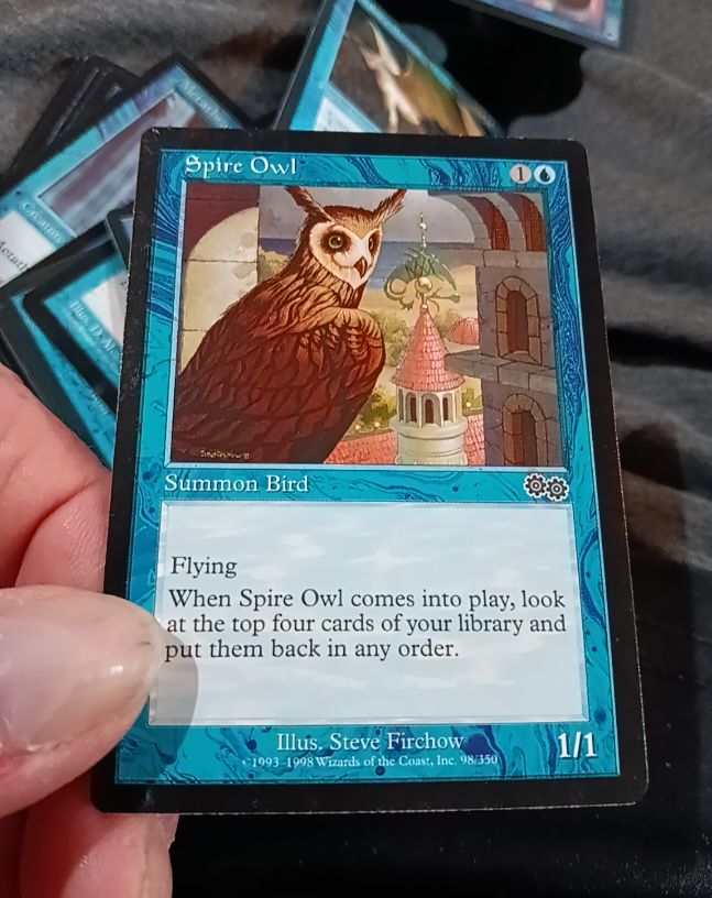 1998 Urza's Saga #98 Spire Owl — front