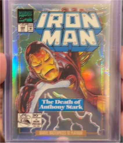 2024 SkyBox Marvel Masterpieces '92 Platinum #38-V Iron Man — front