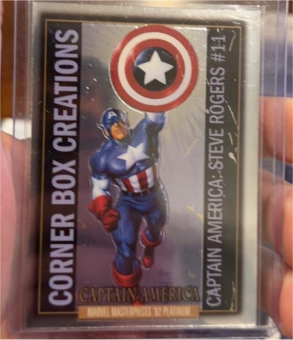 2024 Skybox Marvel Masterpieces '92 Platinum Captain America Corner Box Creations #11 Steve Rogers — front