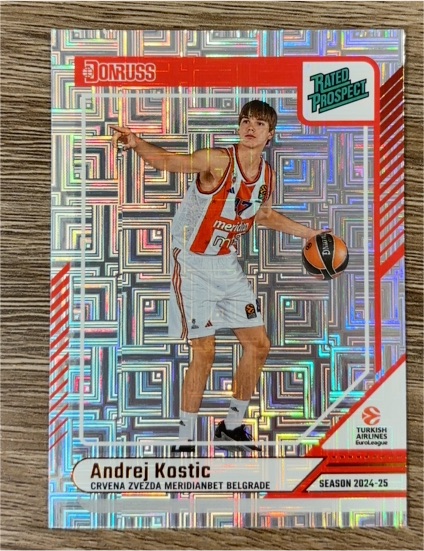 2024-25 Donruss EuroLeague #160 Andrej Kostic Rated Prospect — front