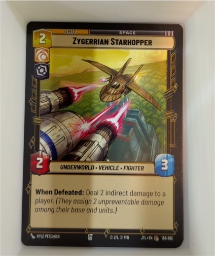 2025 Star Wars Unlimited #183 Zygerrian Starhopper — front
