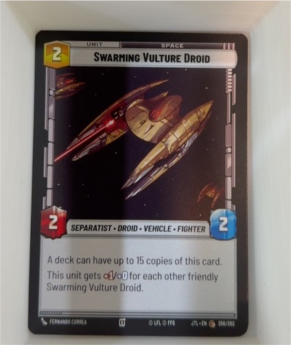 2025 Star Wars Unlimited Jump to Lightspeed #256 Swarming Vulture Droid — front