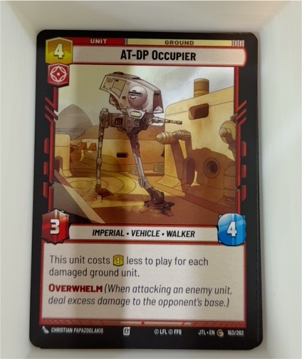 2025 Star Wars Unlimited #163 AT-DP Occupier — front