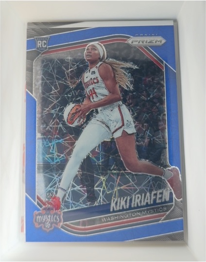 2025 Panini Prizm WNBA #72 Kiki Iriafen Blue Velocity Rookie — front