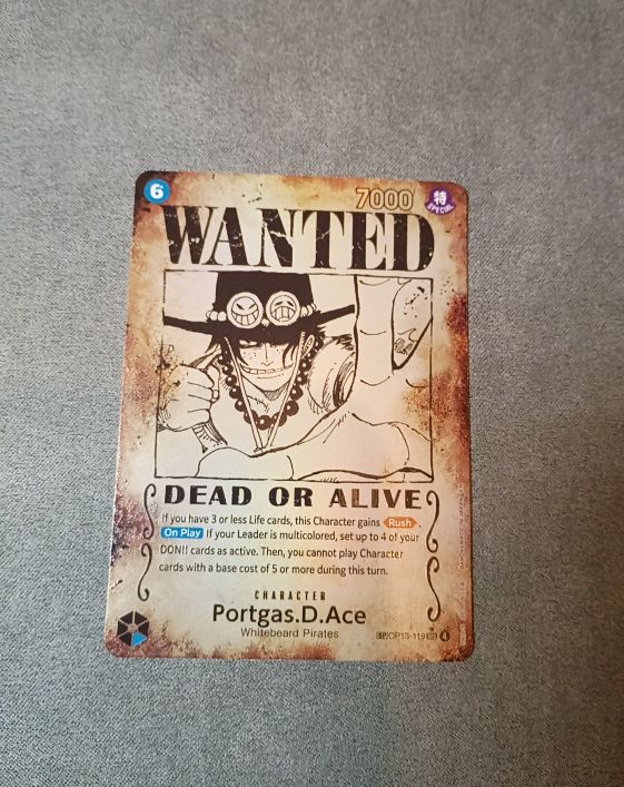 One Piece Card Game OP13-119 Portgas.D.Ace Wanted Poster — front