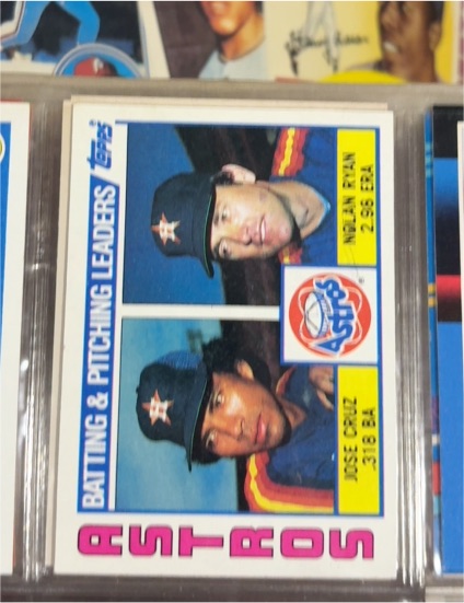 1984 Topps #66 Nolan Ryan / Jose Cruz Astros Leaders — front
