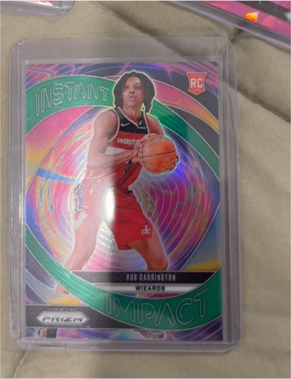 2024-25 Panini Prizm #17 Bub Carrington Instant Impact Green Prizm — front