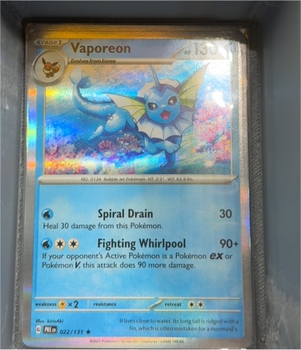2016 Pokémon Prismatic Evolutions #022 Vaporeon — front