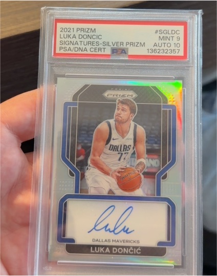 2021 Panini Prizm #SGLDC Luka Dončić Signatures Silver Prizm — front