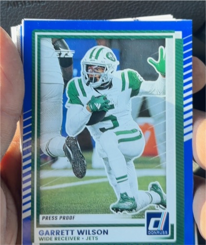 2025 Panini Donruss #126 Garrett Wilson Press Proof Blue — front