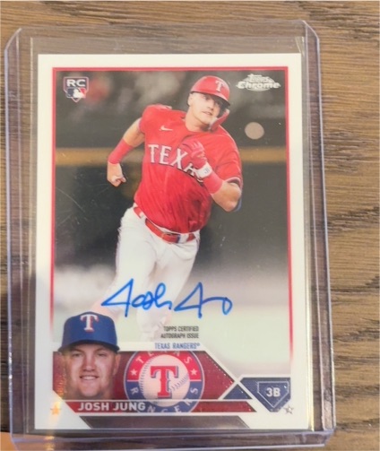 2023 Topps Chrome #RA-JJ Josh Jung Rookie Base Auto Texas Rangers — front