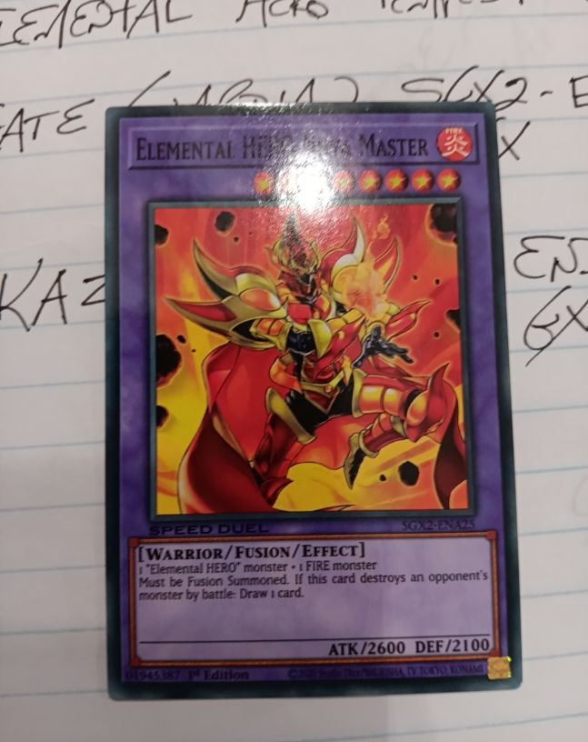 Yu-Gi-Oh! 2020 Speed Duel #SGX2-ENA25 Elemental HERO Heat Master — front