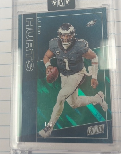 2025 Panini The National #19 Jalen Hurts Diamond Plate — front