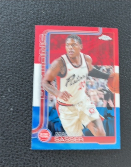2025-26 Topps Chrome #35 Marcus Sasser Red White & Blue Refractor — front
