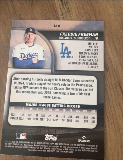 2024 Topps #168 Freddie Freeman — front