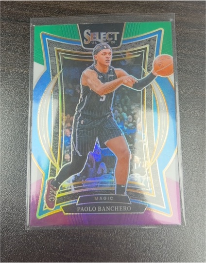 2024-25 Panini Select #35 Paolo Banchero Green White Purple Prizm — front