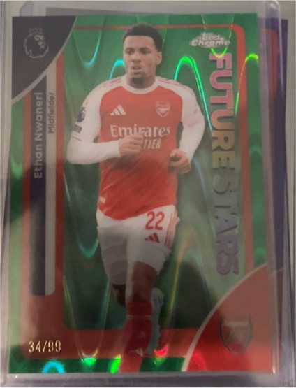 2026 Topps Chrome Premier League #19 Ethan Nwaneri Future Stars — front