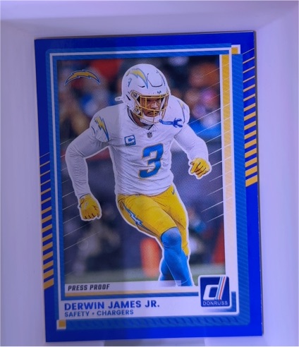 2025 Panini Donruss #130 Derwin James Jr. Press Proof Blue — front