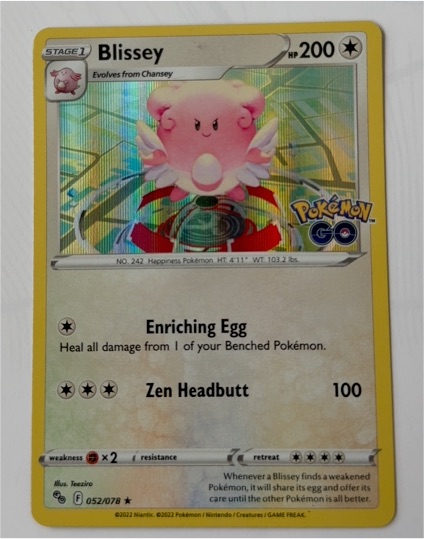 2022 Pokémon TCG Pokémon GO #052 Blissey Cosmos Holo — front
