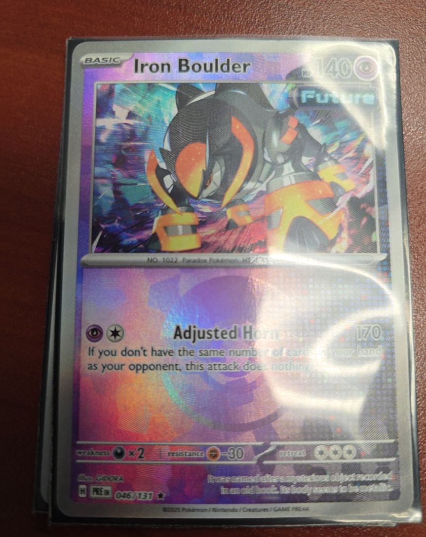 2025 Pokemon SV: Prismatic Evolutions #046 Iron Boulder Master Ball Pattern — front