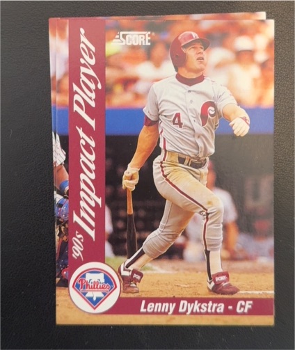 1992 Score #74 Lenny Dykstra 90's Impact Player Philadelphia Phillies — front