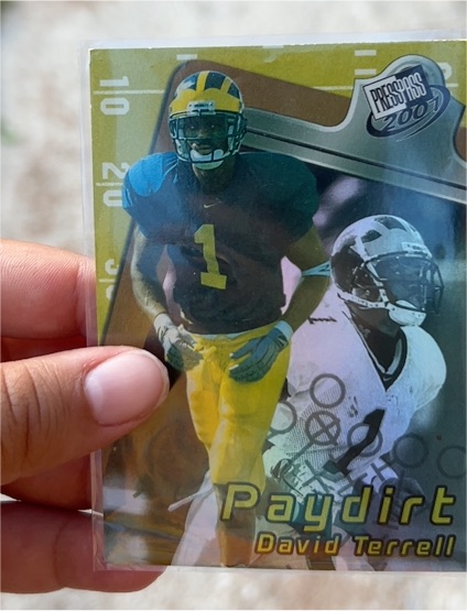 2001 Press Pass #PD6 David Terrell Paydirt — front
