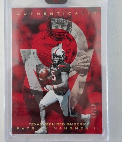 2023 Authentically #08/10 Patrick Mahomes II Texas Tech Red Raiders — front