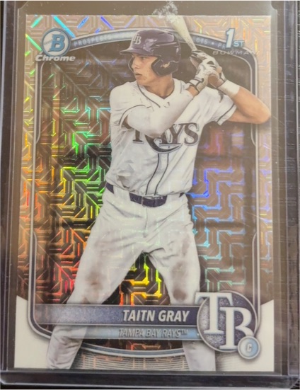 2025 Bowman Draft #BDC-7 Taitn Gray Chrome Mojo Refractor — front
