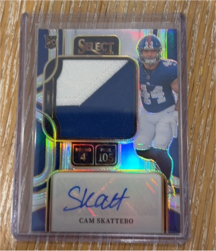 2025 Panini Select #PSS-CSO Cam Skattebo Rookie Patch Auto — front