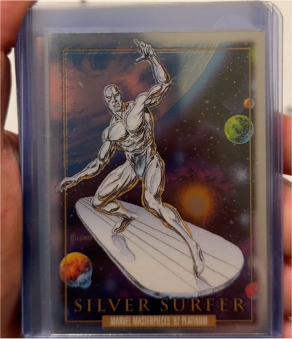2024 Marvel Masterpieces '92 Platinum #90 Silver Surfer — front