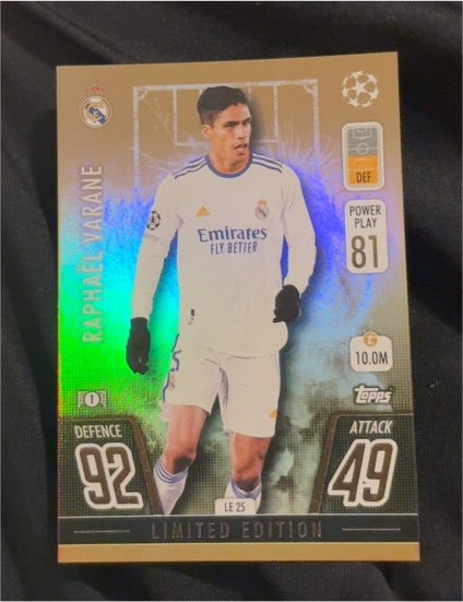 2021-22 Topps Match Attax UEFA #LE25 Raphael Varane — front