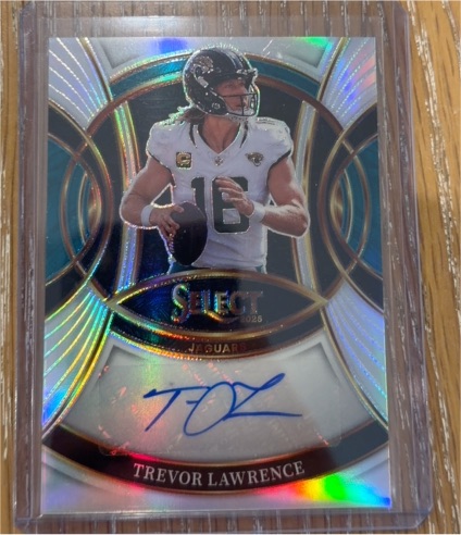 2025 Panini Select Signatures Silver Prizm #SP-TVL Trevor Lawrence — front