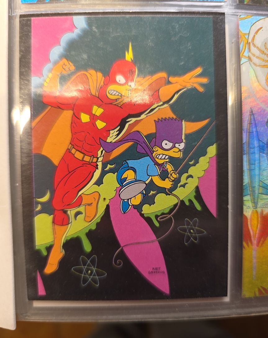 1993 Bongo Comics Simpsons Radioactive Man and Bartman Promo Card — front