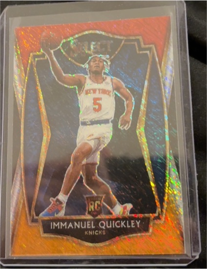 2020-21 Panini Select #172 Immanuel Quickley Red White Orange Shimmer Rookie Card — front