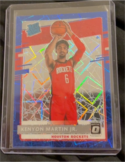 2020-21 Panini Donruss Optic #197 Kenyon Martin Jr Blue Velocity Prizm Rookie — front