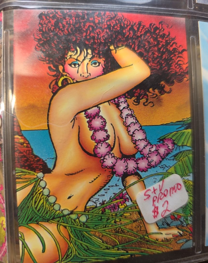 1993 Comic Images Sachs & Violens Promo Card P1 Hula Girl — front